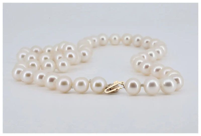 Saltwater South Sea 8.5mm Cultured Pearl 17" Necklace with 14K Gold Filigree Clasp