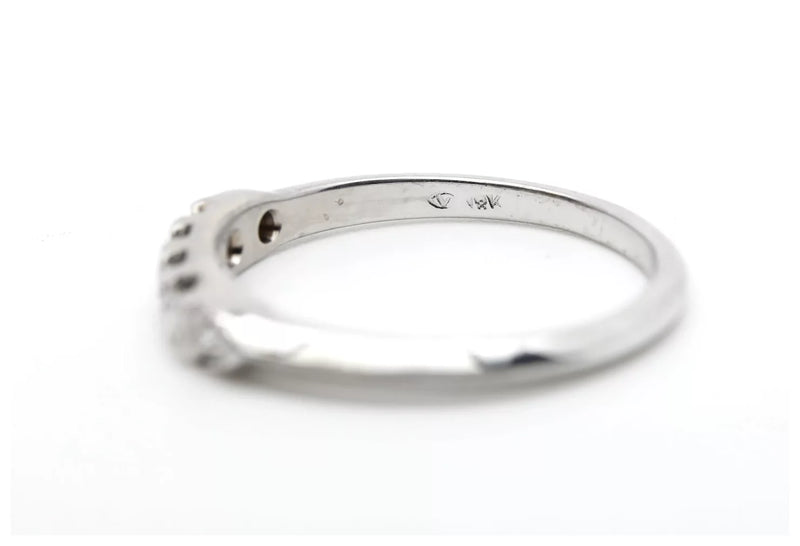 Sparkling Vintage Six Stone Diamond Wedding Band in 18K White Gold