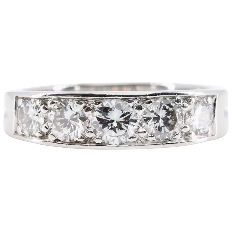 Tiffany Co Vintage 1.00ctw Five Stone Diamond Band in Platinum